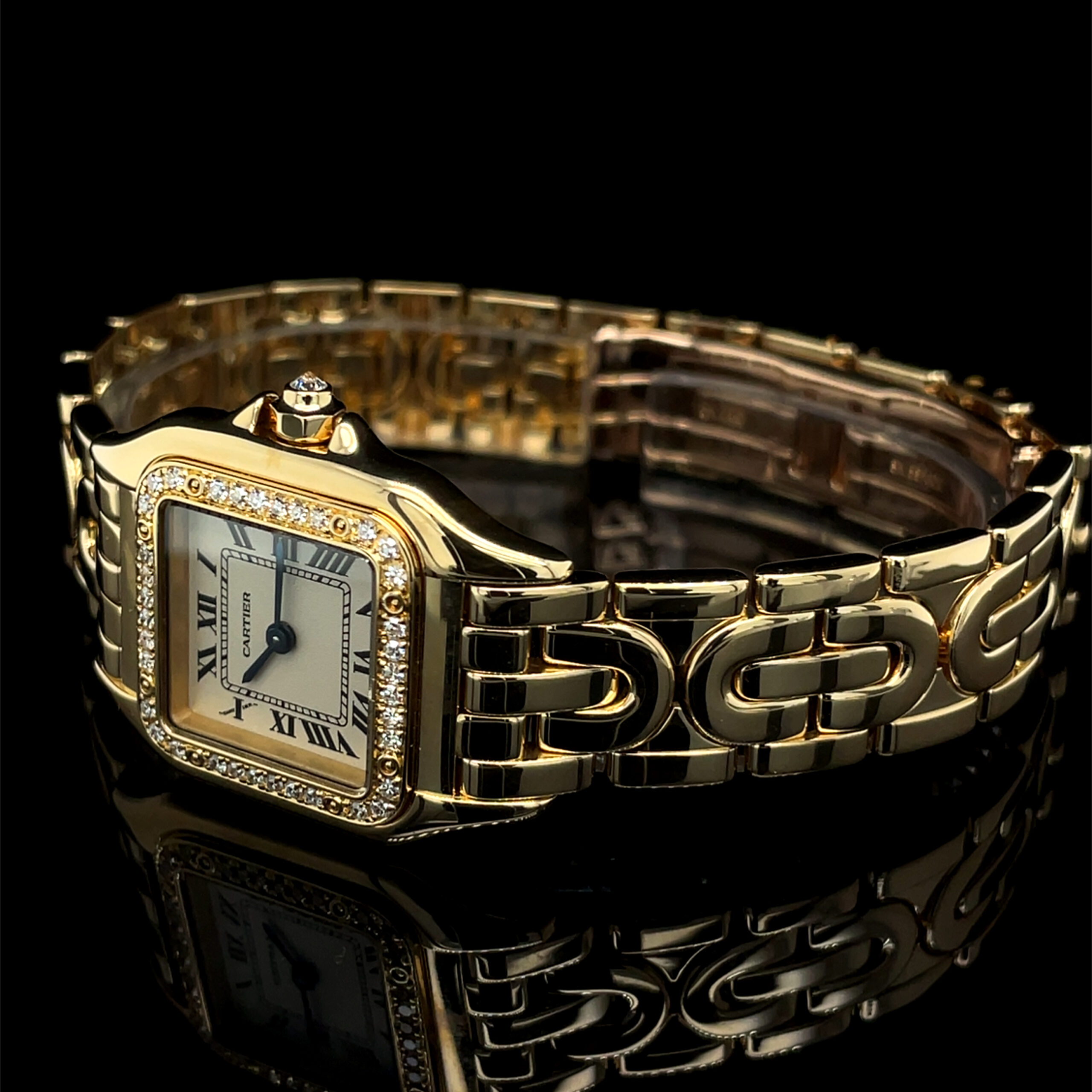 cartier panthere art deco 18k factory diamonds