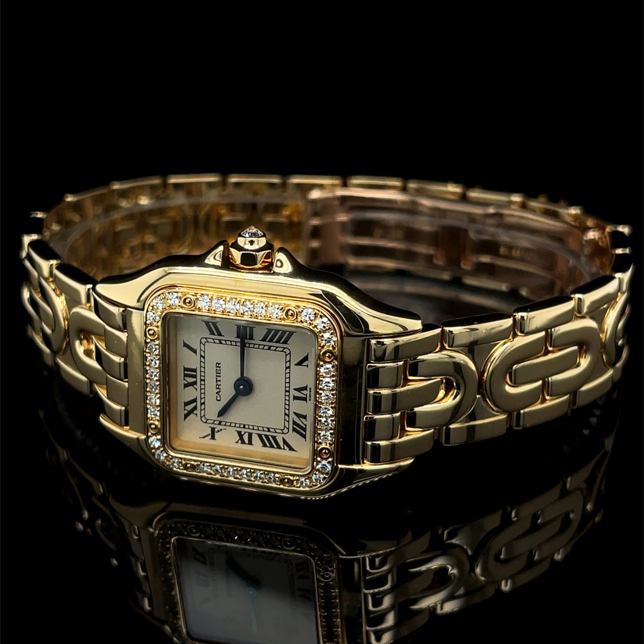 cartier panthere art deco 18k factory diamonds