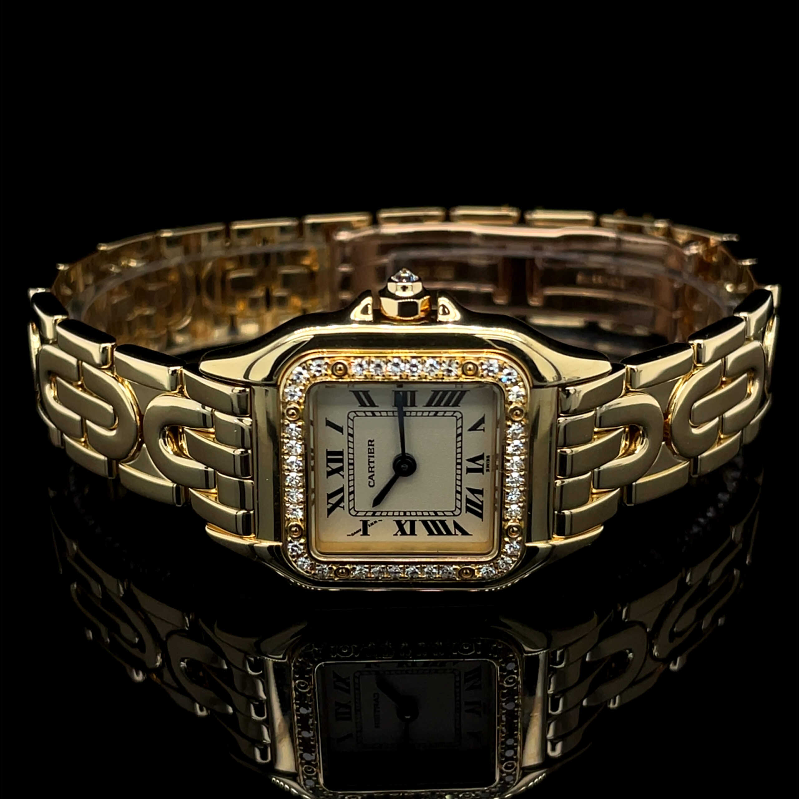 cartier panthere art deco 18k factory diamonds